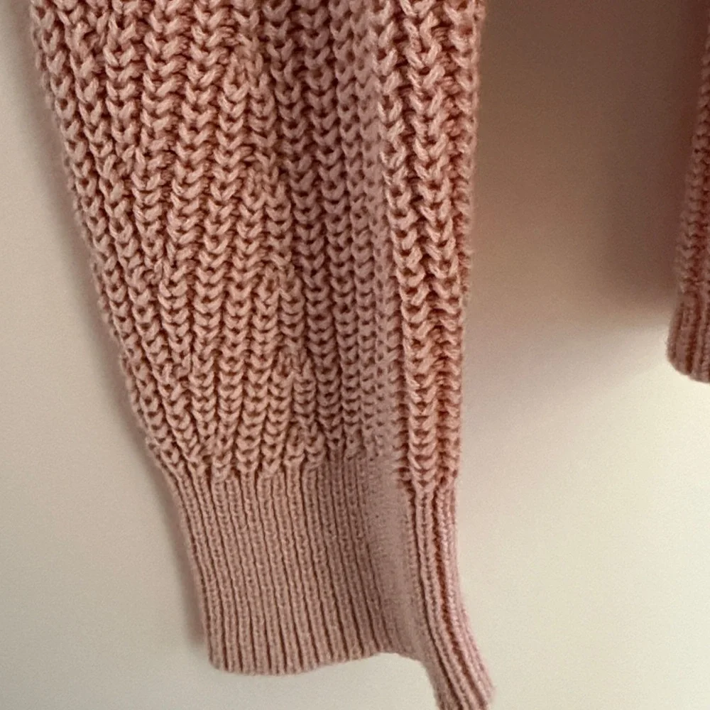 Gap Fisherman Sweater Pastel Pink Oversized XS  100% Cotton Spring chunky